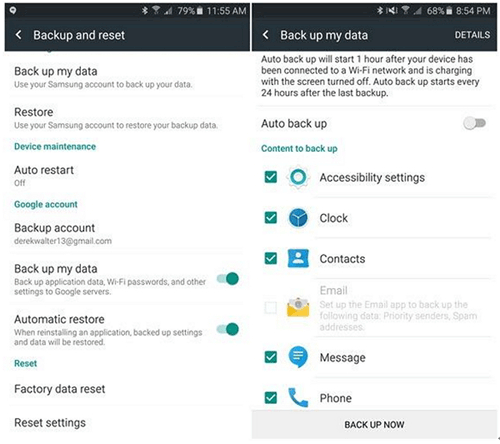 transfer sms from samsung to samsung with google drive