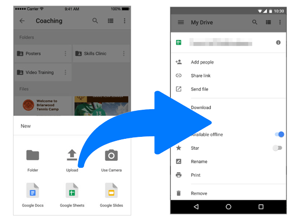 share photos from iphone to android via google drive