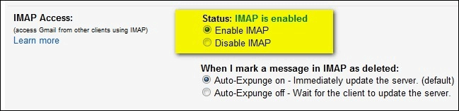 enable imap