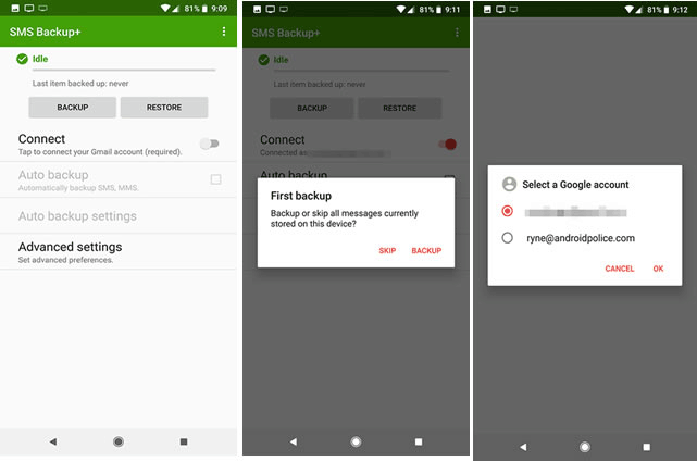 how to transfer sms messages from android to iphone with gmail