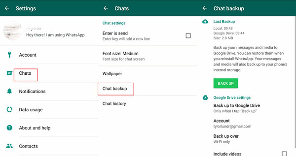 back up whatsapp messages without google drive using sd card