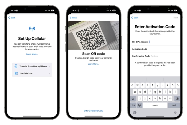move sim card from android to iphone with qr code