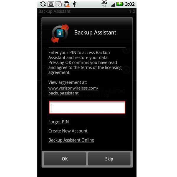 transfer verizon contacts with backup assistant