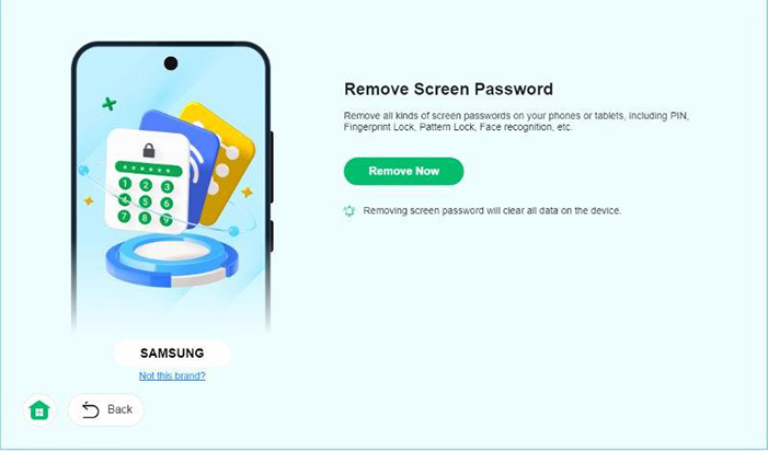 remove screen password or pin