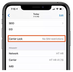 how to check if iphone is unlocked without sim card from settings