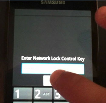 enter 8 digit unlock code for samsung
