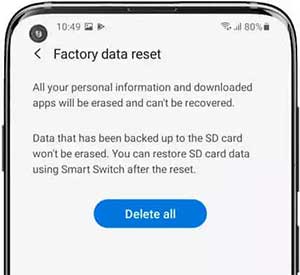 factory data reset