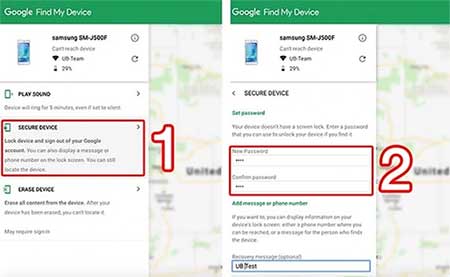 unlock android phone with google find my device
