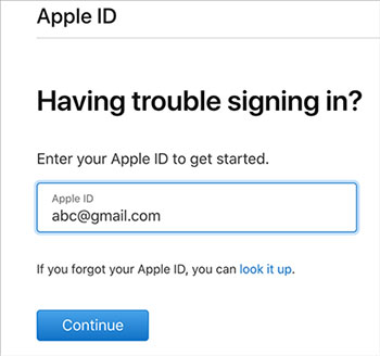 unlock apple id without phone number via iforgot