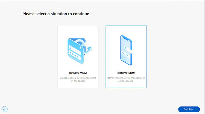 choose the bypass mdm option