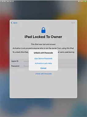 how to bypass ipad locked to owner if you know screen passcode