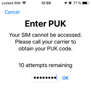 unlock a sim card on iphone with puk code
