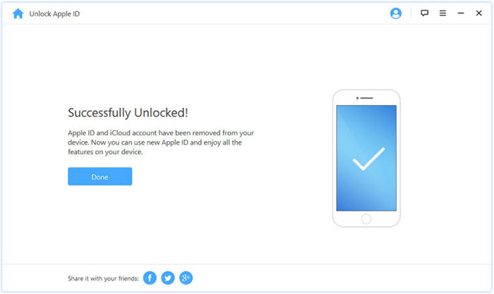 successfully unlocked apple id