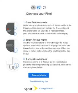 how to factory reset google pixel without password via pixel repair tool