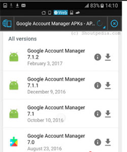choose the latest version of google account manager
