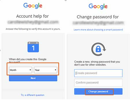 reset password by answering secret questions