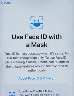 configure face id with mask on iphone