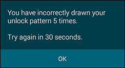 pop up notification after drawing the unlock pattern 5 times