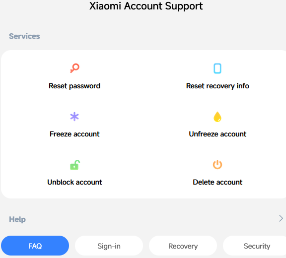 contact xiaomi account support