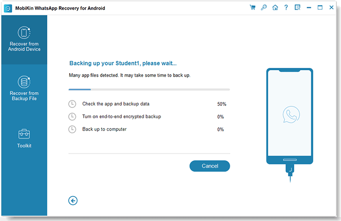 start backing up your android whatsapp