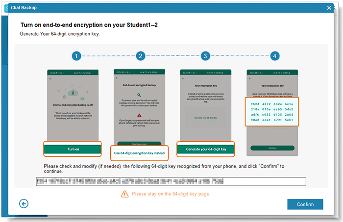 turn on end to end encryption 2-1