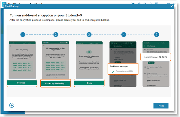 turn on end to end backup encryption