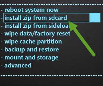 install zip from sdcard