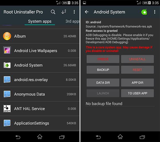 install root uninstaller on android