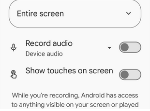 how to record android screen from quick settings