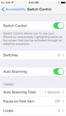 how to remove swipe up to unlock iphone with switch control