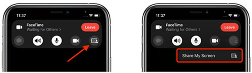 share screen on facetime on iphone
