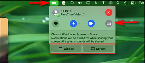 screen share on facetime on mac