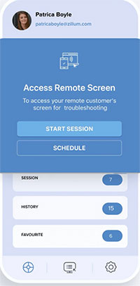 remotely access ipad from another ipad via zoho assist