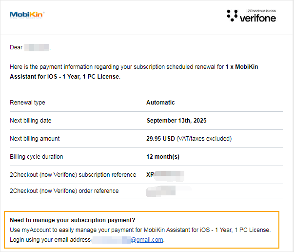 subscription renewal email