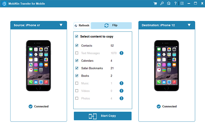 transfer data to new iphone via transfer for mobile