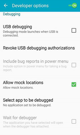 how to enable mock location on android