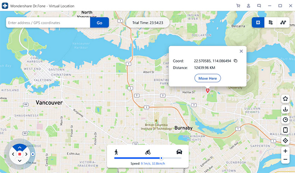 fake location with wondershare drfone virtual location