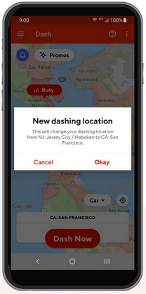 how to change doordash location via dash now