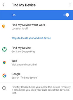 disable find my device