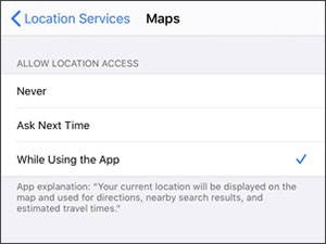 enable location services