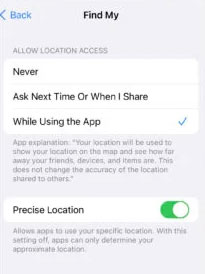 give app permissions to use location