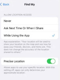 give app permissions to use location