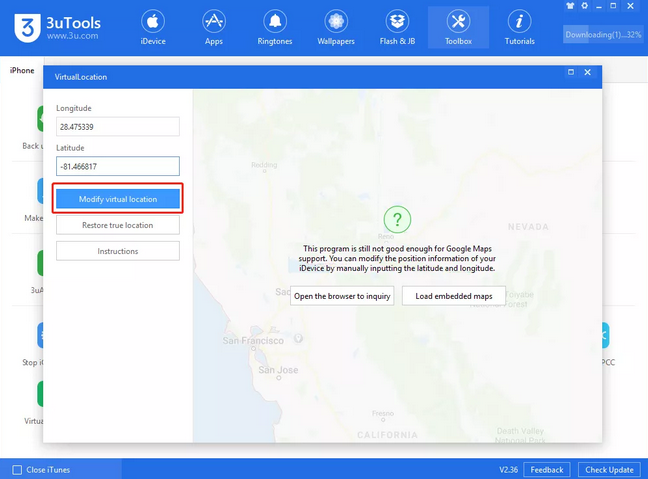 how to use 3utools virtual location
