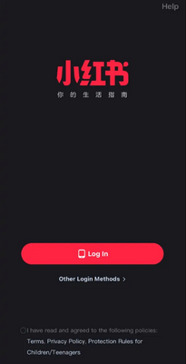 log in to rednote account