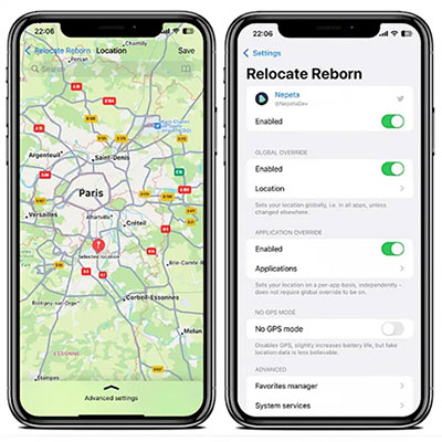 spoof location on iphone without computer using relocate app