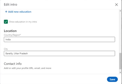 change location on linkedin profile from computer directly