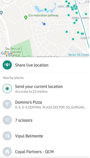 how to share locationn from iphone to android indefinitely via whatsapp