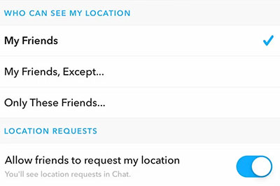 update location settings on snapchat