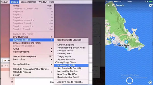 how to spoof location on snapchat using xcode