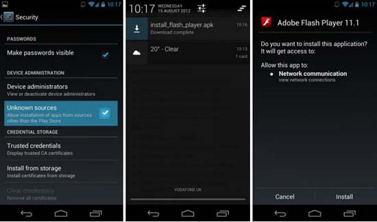 free download of adobe flash player for android